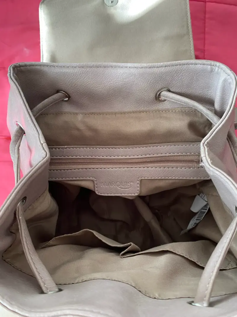Mochila de cuero sintético color marrón - 3