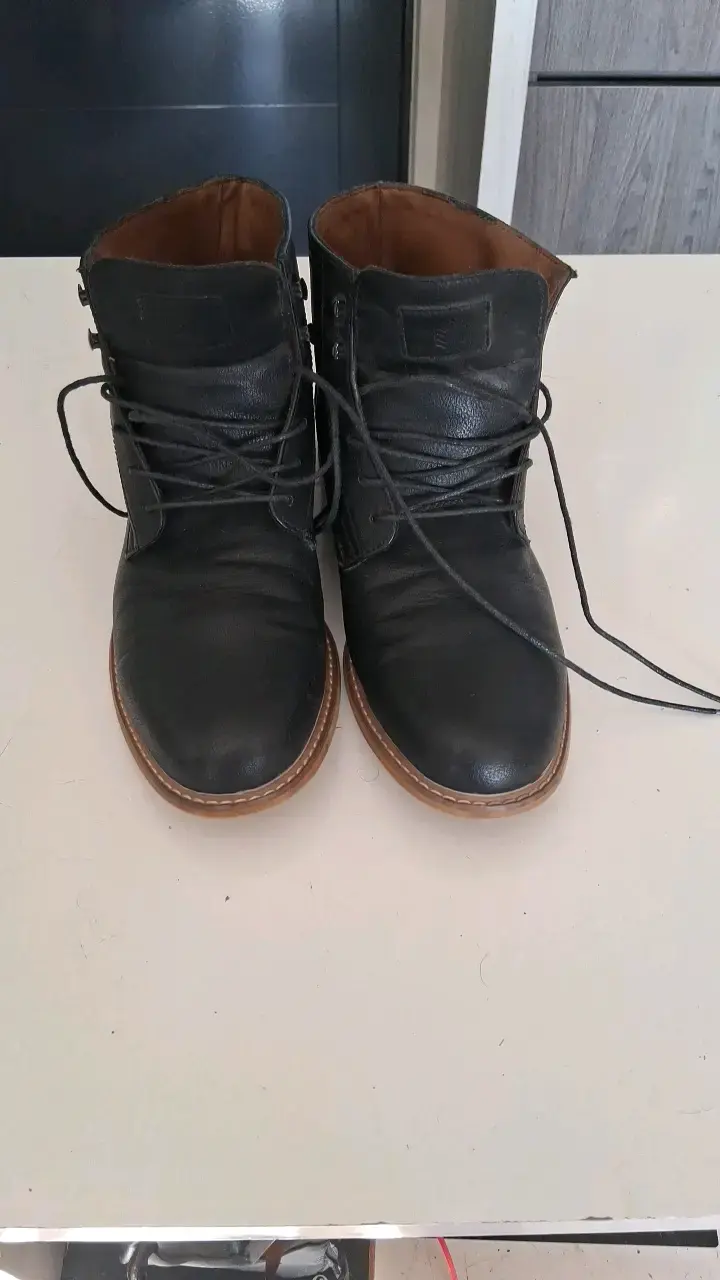 Botines de cuero negro para hombre - 5