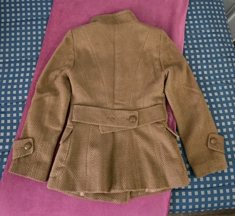 Abrigo de mujer beige/café claro, talla S - 2
