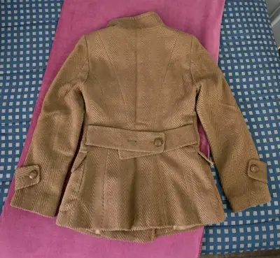 Abrigo de mujer beige/café claro, talla S - miniatura 2