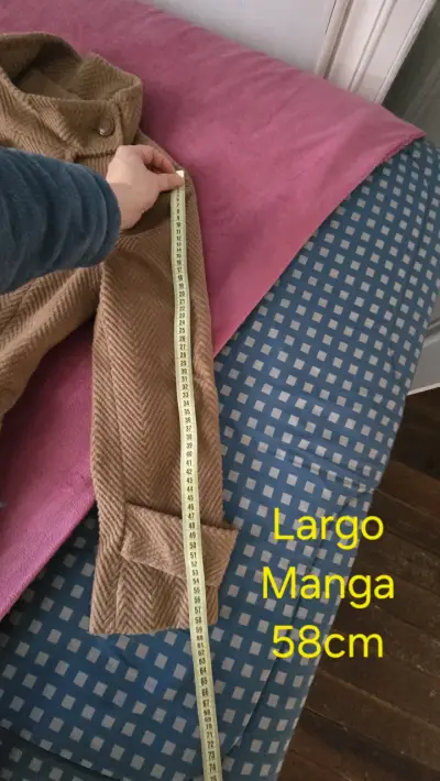 Abrigo de mujer beige/café claro, talla S - miniatura 4