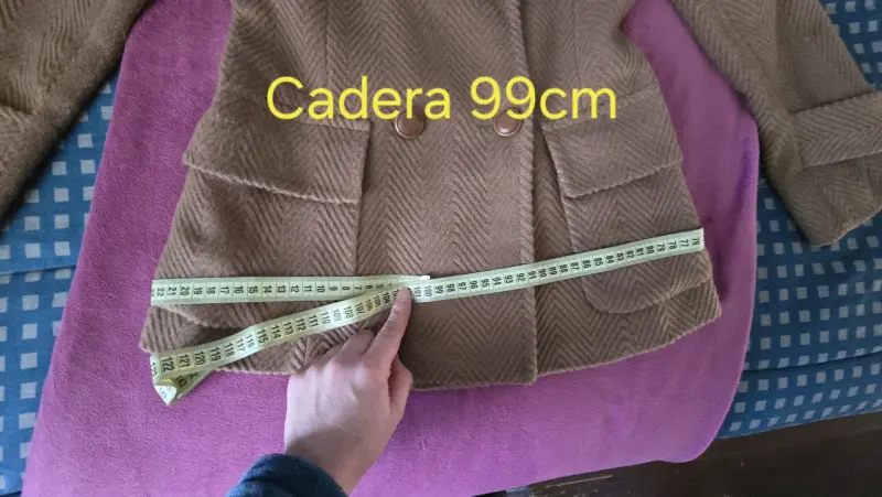 Abrigo de mujer beige/café claro, talla S - 6