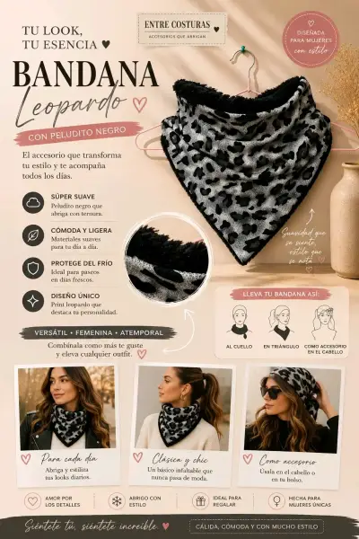 Bandana negra con puntitos dorados - miniatura 6