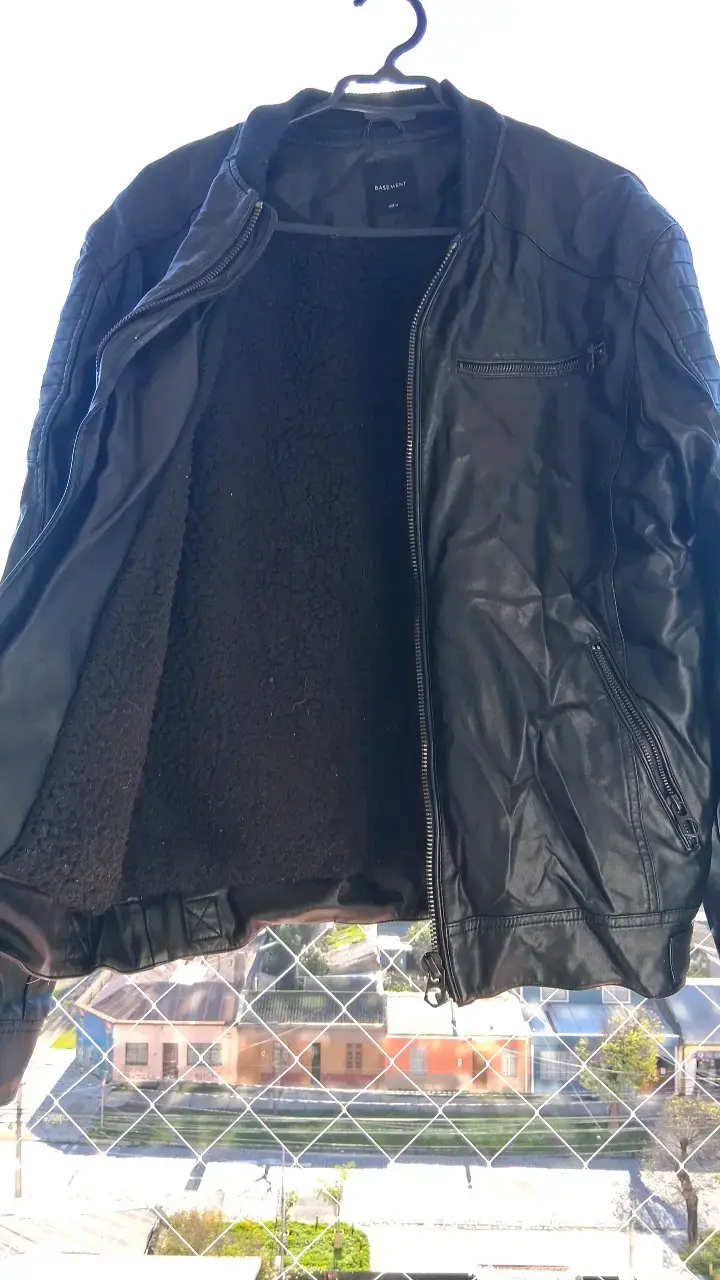 Chaqueta de cuero negra para hombre - 3