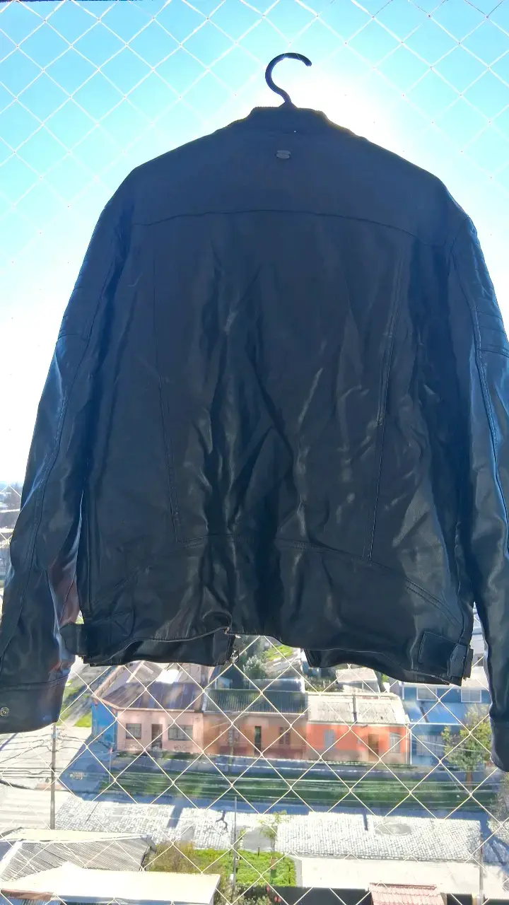 Chaqueta de cuero negra para hombre - 4