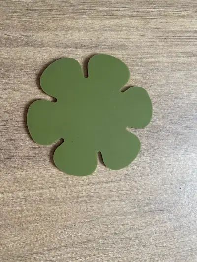 Posavasos de silicona verde en forma de flor - miniatura 1