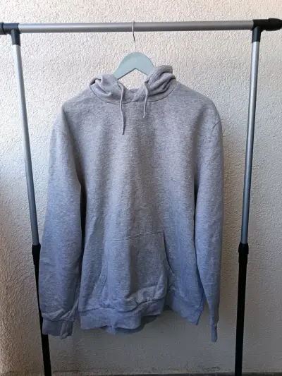 Poleron Capucha Gris 76% algodón - miniatura 1
