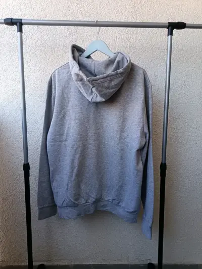Poleron Capucha Gris 76% algodón - miniatura 2