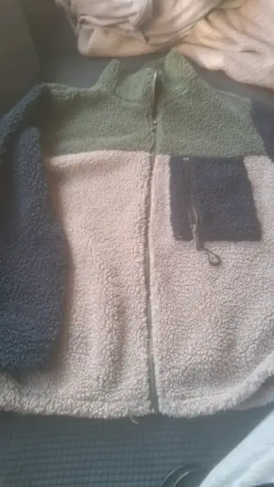 Chaqueta de lana polar tricolor con cierre - miniatura 1