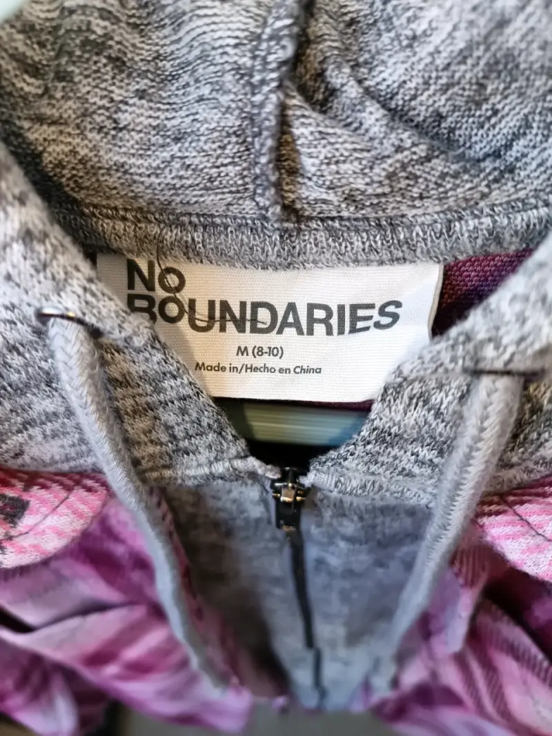 Camisa de franela a cuadros rosados con capucha - 2
