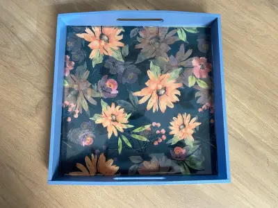 Bandeja decorativa floral azul - miniatura 2
