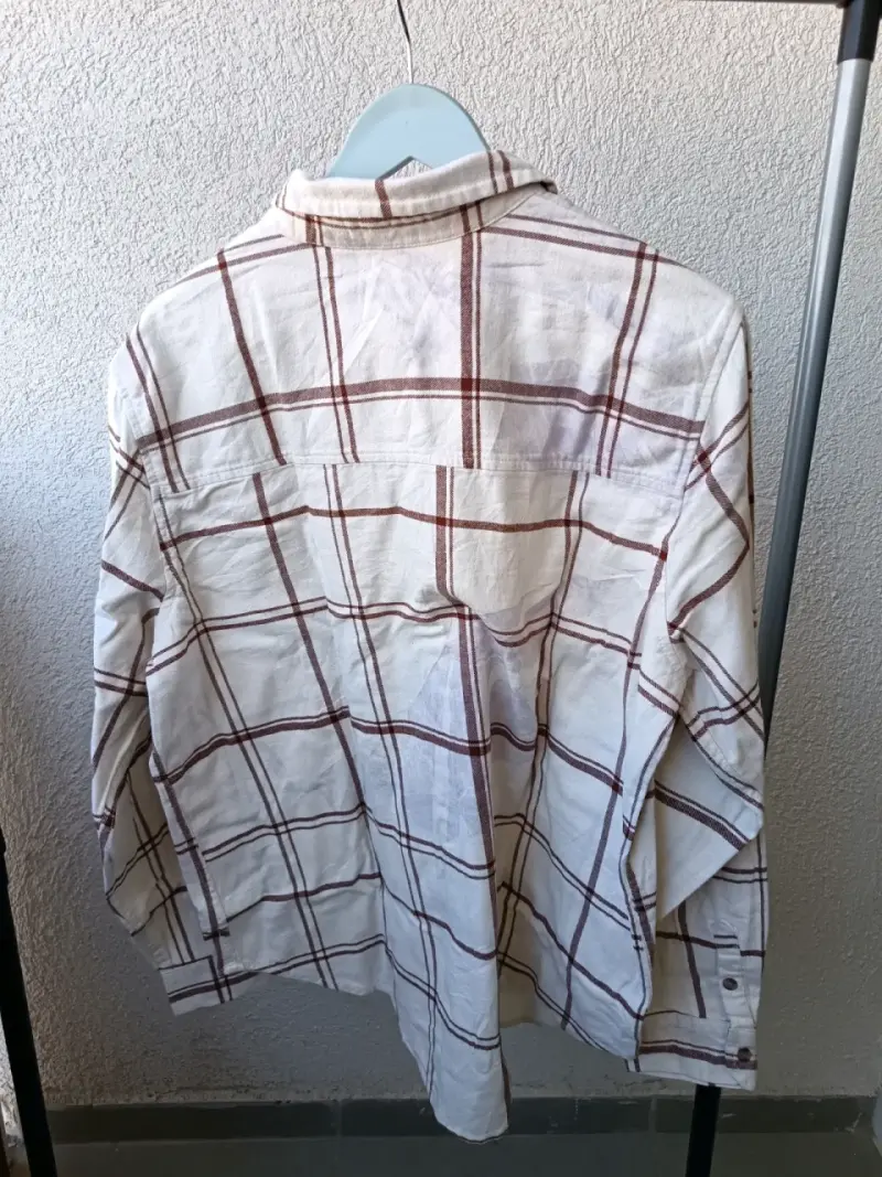 Camisa a cuadros beige y marrón para hombre - 3
