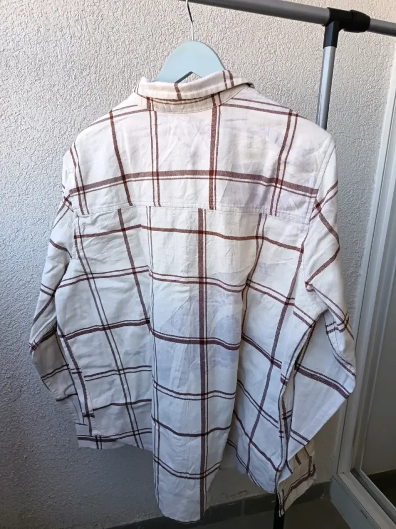 Camisa a cuadros beige y marrón para hombre - 4