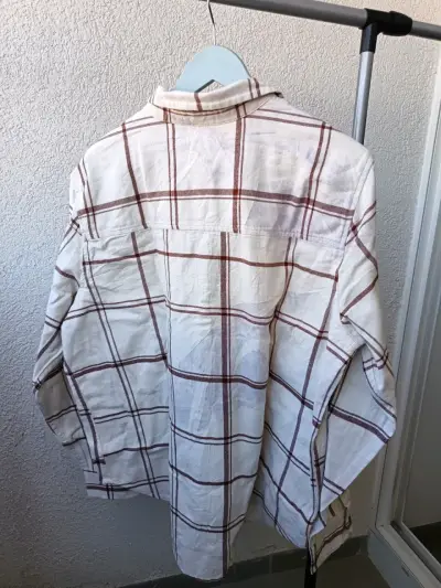Camisa a cuadros beige y marrón para hombre - miniatura 4