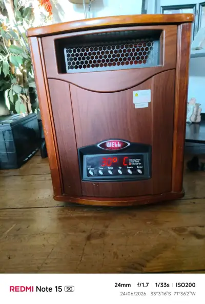 Calefactor eléctrico Well de madera - miniatura 1