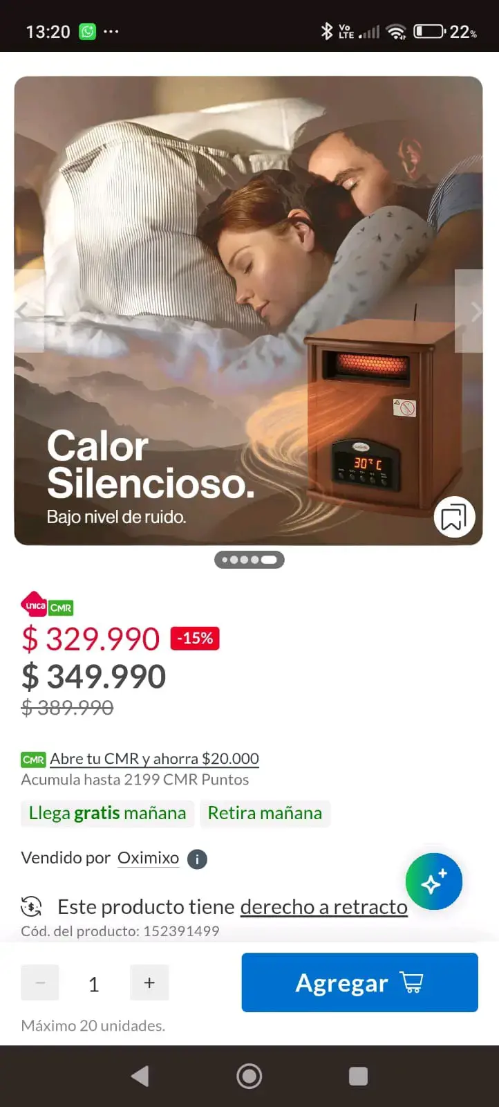 Calefactor eléctrico Well de madera - 2