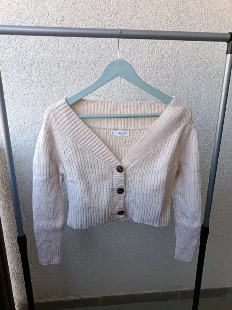 Suéter de lana beige MNG talla S - 2