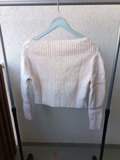 Suéter de lana beige MNG talla S - miniatura 3
