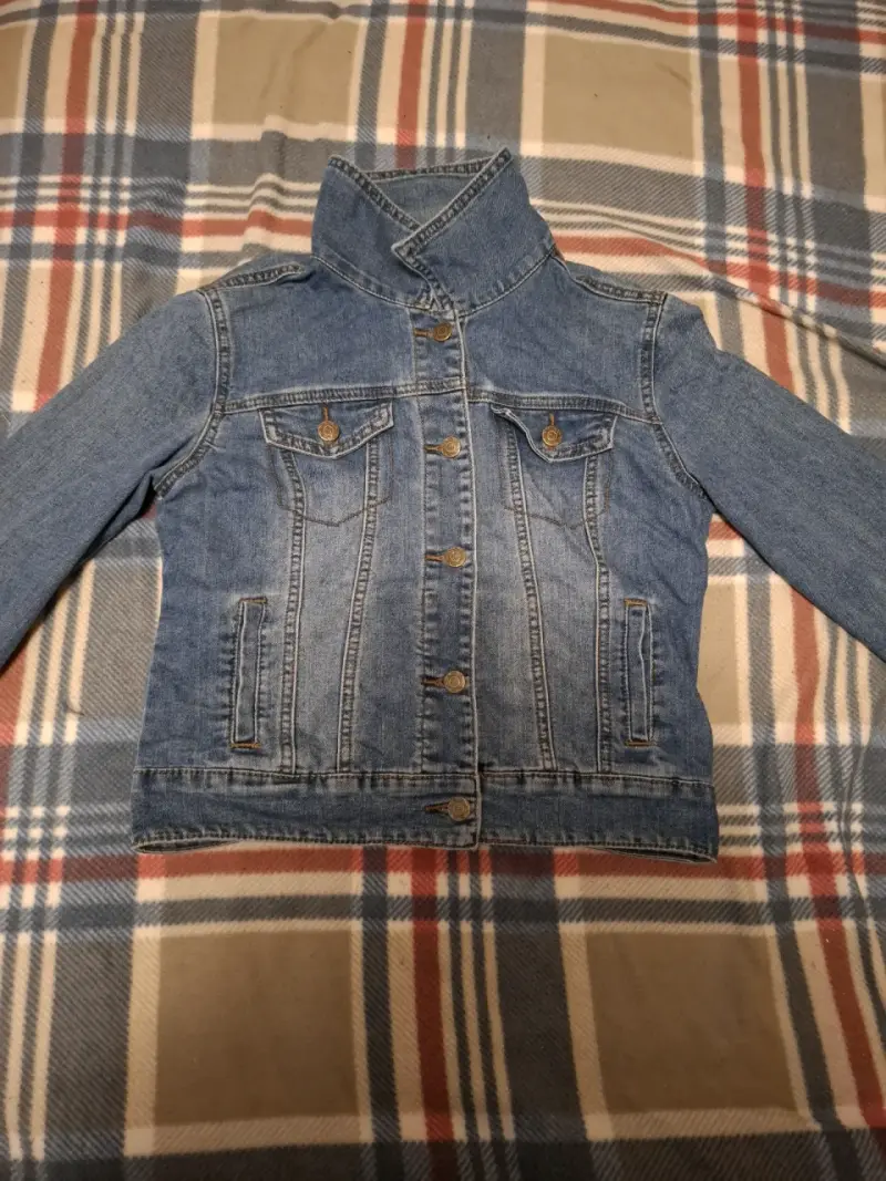 Chaqueta de mezclilla azul para mujer - 2