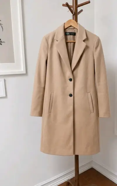 Abrigo Camel claro  Zara elegante Talla S - miniatura 1