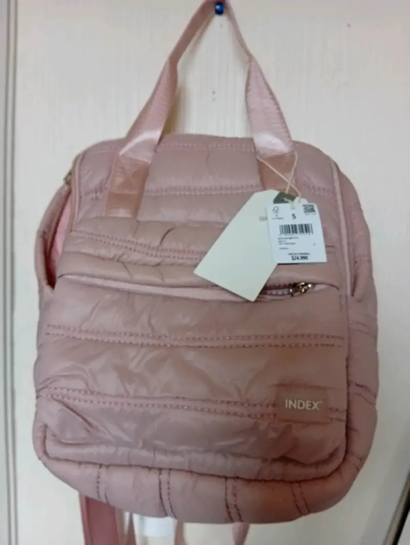 Mochila rosada acolchada Index nueva - 1