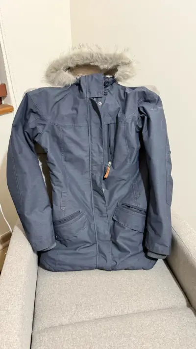 Parka Columbia gris con capucha - miniatura 1