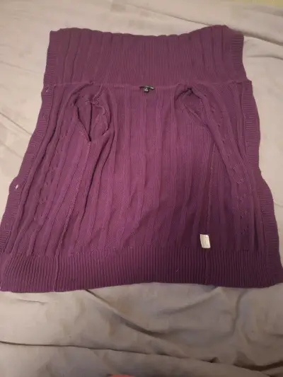 Suéter morado de punto grueso para mujer - miniatura 1