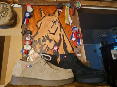 Zapatos de cuero Thunder en negro y beige - miniatura 2