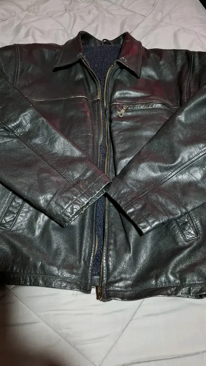 Chaqueta de cuero negra para hombre - 2