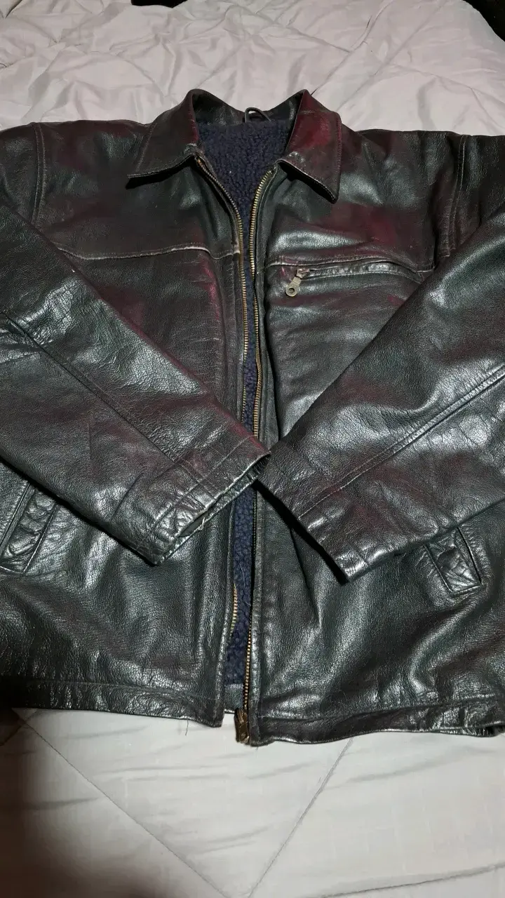 Chaqueta de cuero negra para hombre - 3