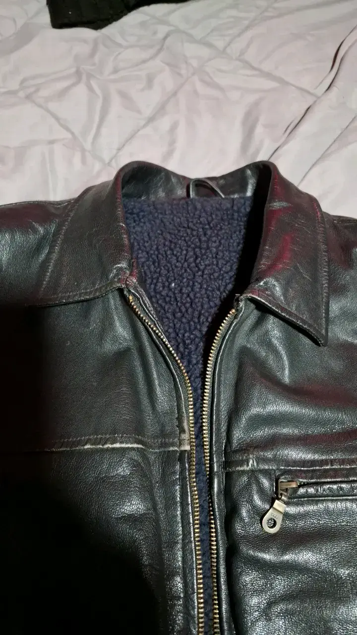 Chaqueta de cuero negra para hombre - 4