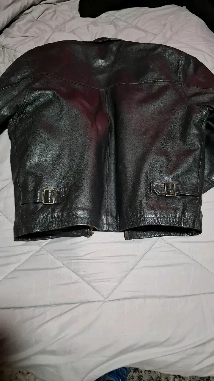 Chaqueta de cuero negra para hombre - 5