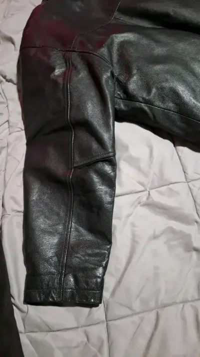 Chaqueta de cuero negra para hombre - miniatura 6