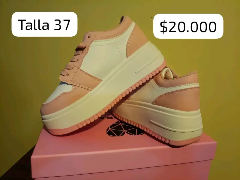 Zapatillas deportivas mujer talla 37 rosadas