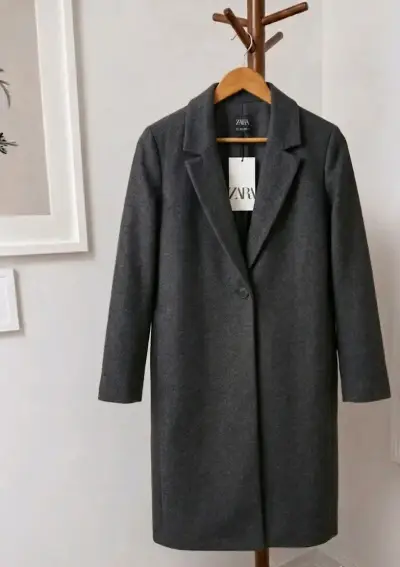 Abrigo gris Zara elegante para mujer Talla S - miniatura 1