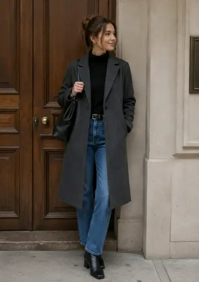 Abrigo gris Zara elegante para mujer Talla S - miniatura 2