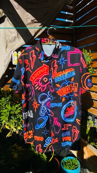 Conjunto Camisa estampada neón estilo retro - miniatura 5