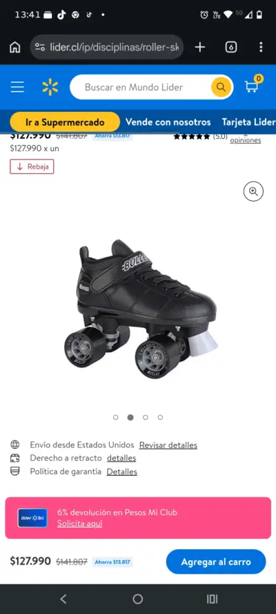 Patines Chicago Bullet negros para adultos - miniatura 1