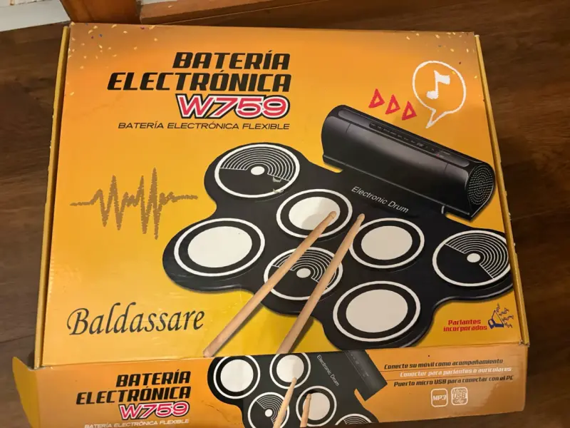 Batería electrónica portátil con pedal - 3