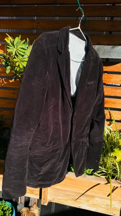Blazer de pana negro para hombre - miniatura 1