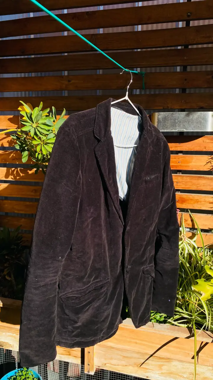 Blazer de pana negro para hombre - 2