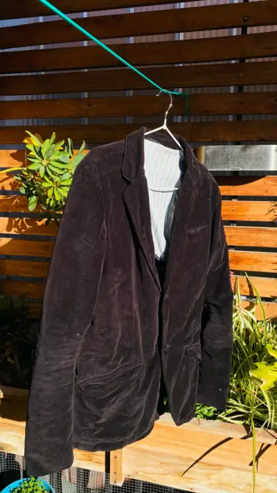 Blazer de pana negro para hombre - miniatura 2