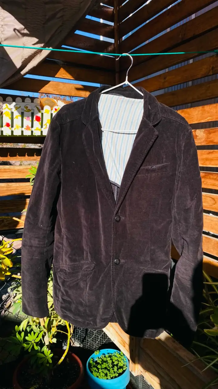 Blazer de pana negro para hombre - 5