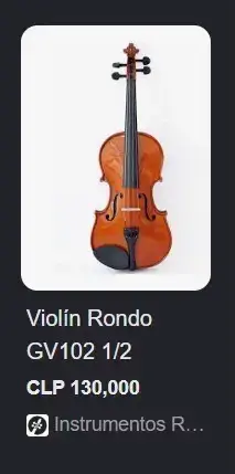 Violín clásico con estuche y arco. Rondo GV102 1/2 - miniatura 3