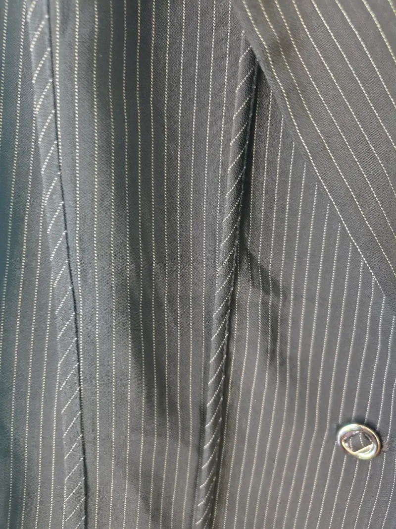 Blazer a rayas gris elegante - 2