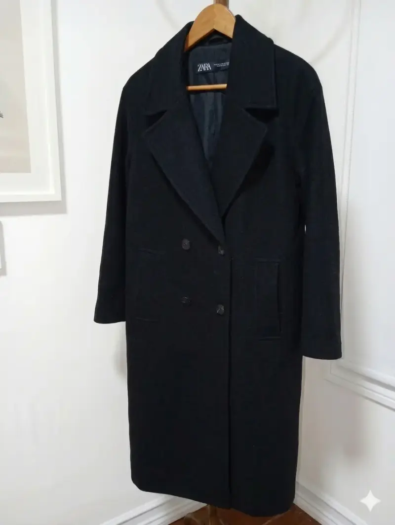 Abrigo largo negro mujer Talla XS Oversize - 2