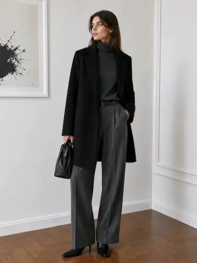 Abrigo negro Zara mujer - Talla S - miniatura 2