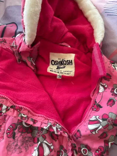 Enterito de invierno para bebé rosa con estampado - miniatura 3