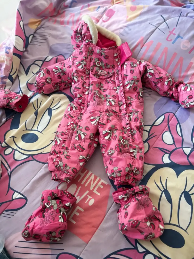 Enterito de invierno para bebé rosa con estampado - 4