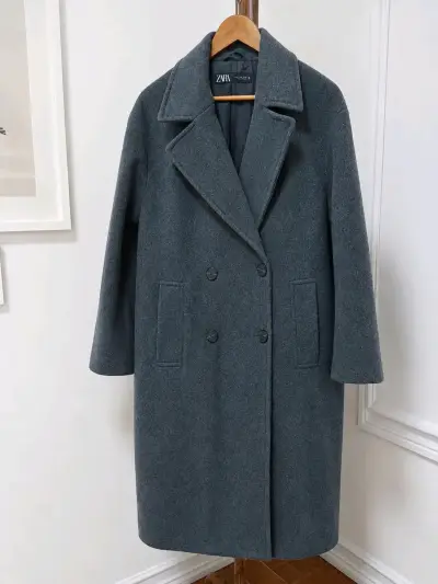 Abrigo Gris jaspeado Zara mujer - Cruzado TallaXS - miniatura 1